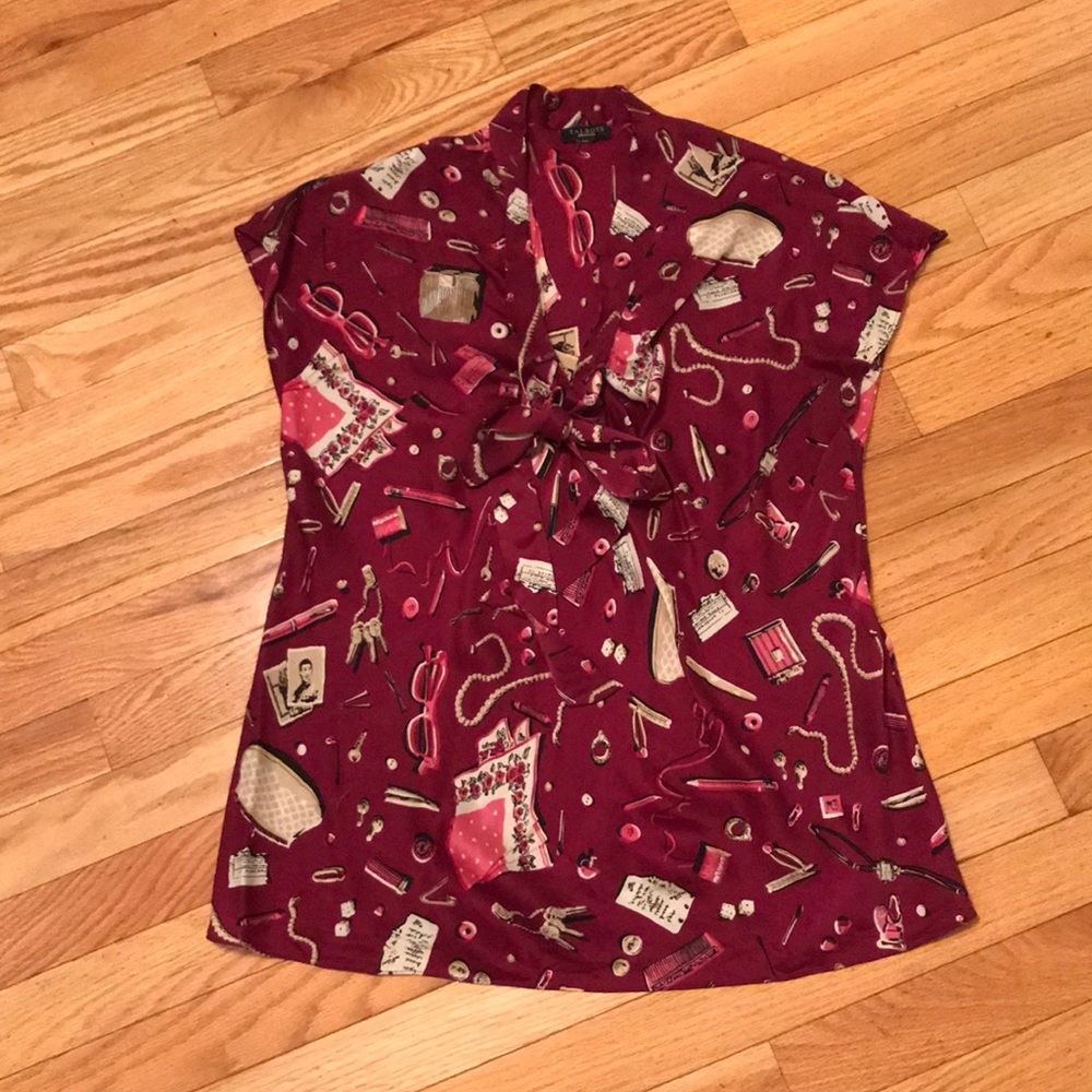 100% Silk! Talbots Sleeveless Print Top